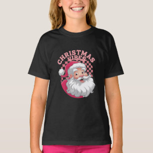 Camiseta Papai Noel Rosa Vintage Retrô Natal