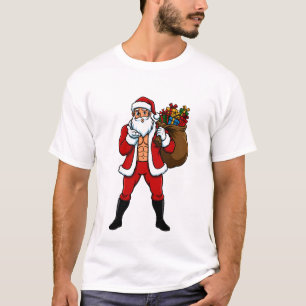 Camiseta Papai Noel Sarado Mandando Beijo! Abdômen Definido