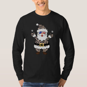 Camiseta Papai Noel Sinaliza Óculos De Sol Com Patterno-Leo