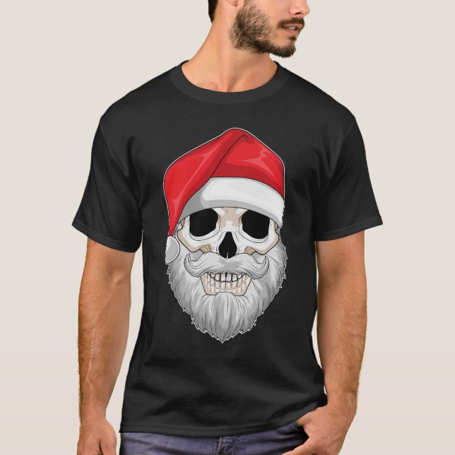 Camiseta Papai Noel Skull Natal (Frente)