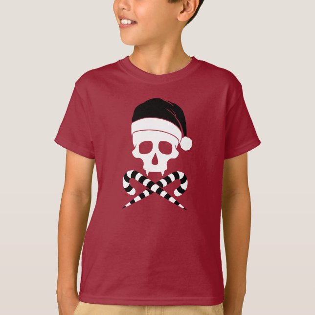 Camiseta Papai Noel Skull Personalizável (Frente)