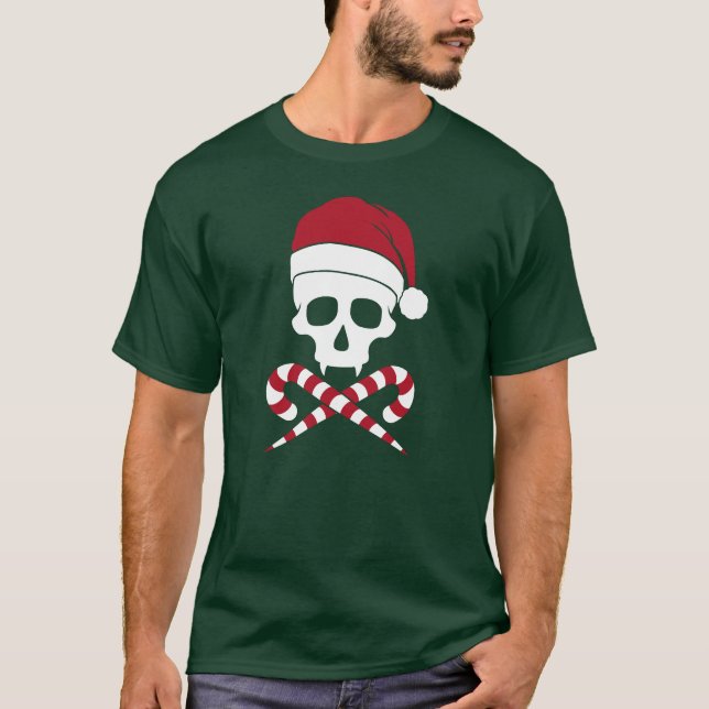 Camiseta Papai Noel Skull Personalizável (Frente)
