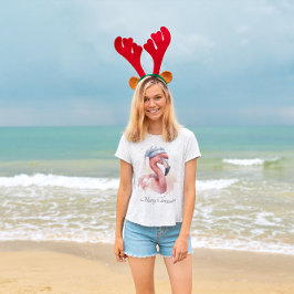 Camiseta Papai noel Snowbird Flamingo, personalizado