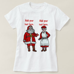 Camiseta Papai Noel & Sra. engraçados Natal Personalized