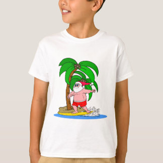 Camiseta Papai Noel surfando