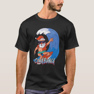 CAMISETA PAPAI NOEL SURFANDO A ONDA COWABUNGA