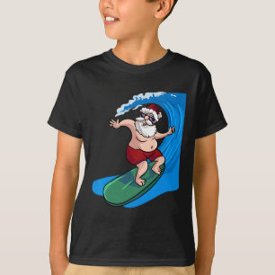 Camiseta Papai Noel Surfista Natal De Surfe Em Julho