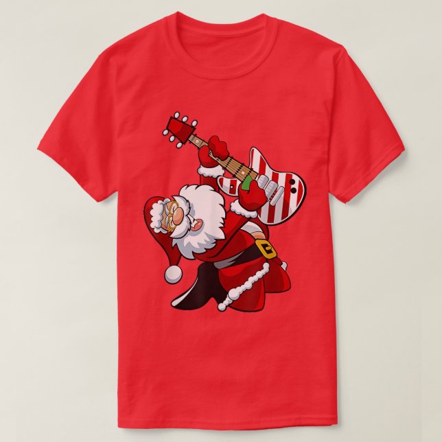 Camiseta Papai Noel Toca Violão no Natal (Frente do Design)