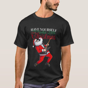 Camiseta Papai Noel Tocando Violão Engraçado Natal