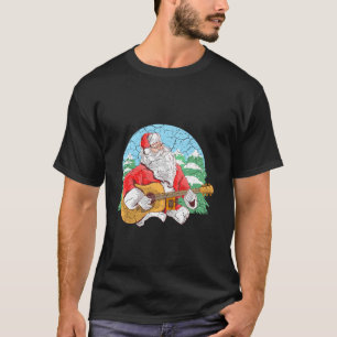 Camiseta Papai Noel tocando violão Legal Pai Natal L