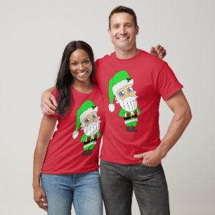 Camiseta Papai Noel traje verde chibi