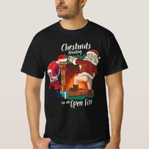 Camiseta Papai Noel Travesso & Trump Punheta de Comida Sujj