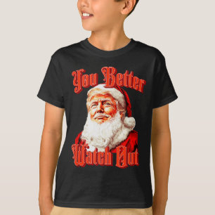 Camiseta Papai Noel Trump Vintage Você Será Melhor Cuidar D