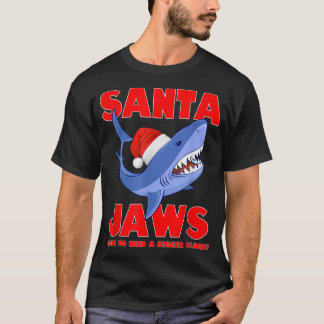 Camiseta Papai noel Tubarão-Tubarão-natalino design engraça