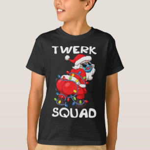 Camiseta Papai Noel Twerking Luzes da Árvore de Natal Twerk