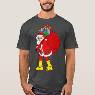 Camiseta Papai Noel Vestindo Big Yellow Boots