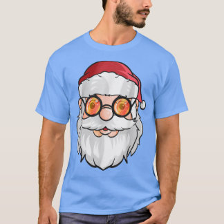 Camiseta Papai Noel Vestindo Óculos De Sol Para O Natal Em 