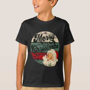 Camiseta Papai Noel Vintage Feliz Natal Rosto Antigo Estilo
