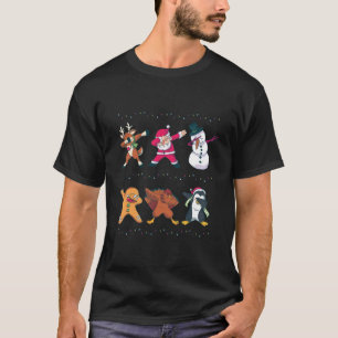 Camiseta Papai noel viral Flossing de toque ligeiro da