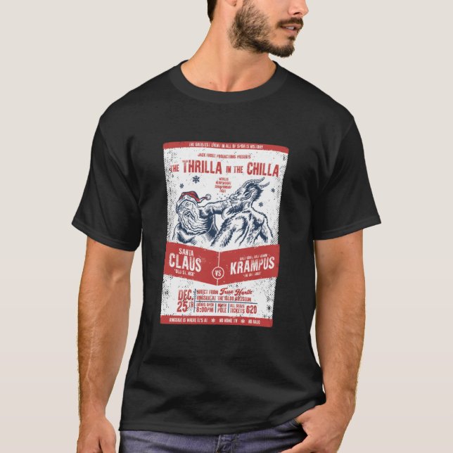Camiseta Papai Noel VS Krampus O Thrilla na Chilla  (Frente)