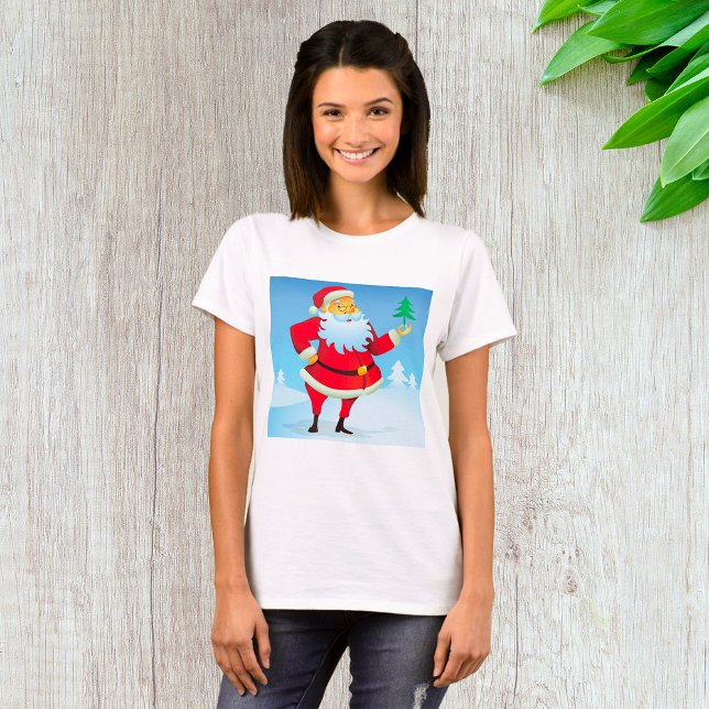 Camiseta Papai Noel Whimsso com Mini Árvore de Natal (Criador carregado)