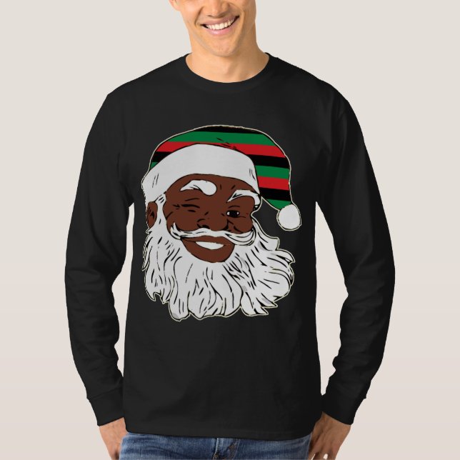 Camiseta Papai Noel Winando Chapéu Pan Africano de Bandeira (Frente)