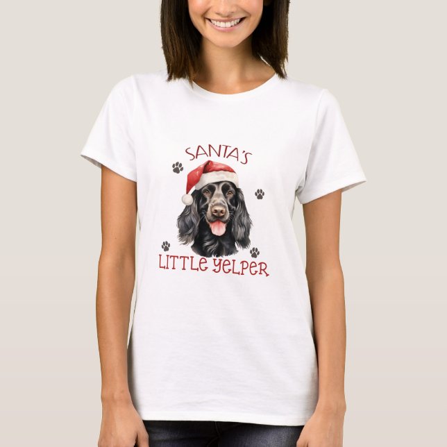 Camiseta Papai noel Yelper English Cocker Spaniel (Frente)