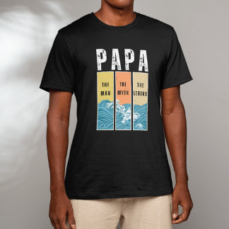 Camiseta Papai O Homem O Mito A Lenda Retro Papai Pai