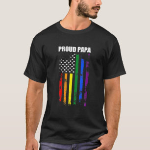 Camiseta Papai Orgulhoso Avô Pai Lgbt Orgulho Bandeira Arco