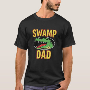 Camiseta Papai Pântano Pai Jacaré Crianças Animal da Selva