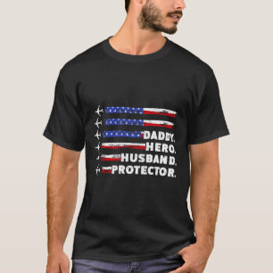 Camiseta Papai Patriota Protetor Papai Bandeira Dos EUA