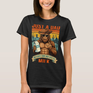 Camiseta Papai Pé Grande um pai que voltou com o leite