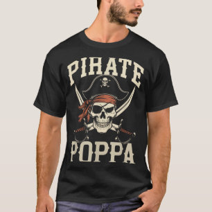 Camiseta Papai Pirata Capitão Engraçado Correspondência Hal