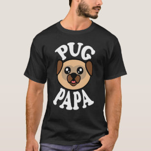 Camiseta Papai Pug Bonito Masculino