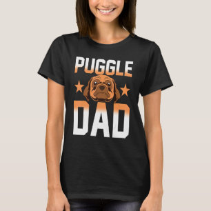 Camiseta Papai Puggle de Homem Dono de Cachorro Animal Pug