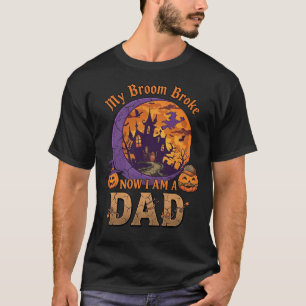 Camiseta Papai Quebrou a Vassoura Halloween Casa Assombrada