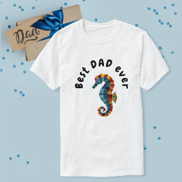 Camiseta Papai Querido Colorido Cavalo-Marinho Náutico