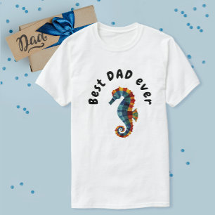 Camiseta Papai Querido Colorido Cavalo-Marinho Náutico