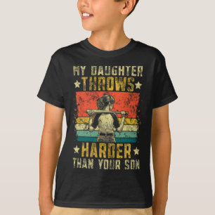 Camiseta Papai Softll Engraçado Minha Filha Arremessa Mais