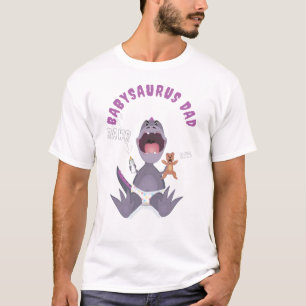 Camiseta Papai T-rex Bebê Babysaurus Roxo