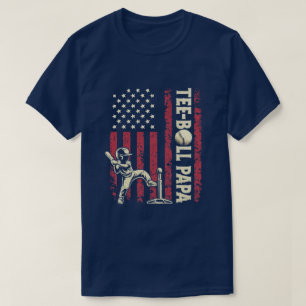 Camiseta Papai Tee-Ball Patriótico de Beisebol