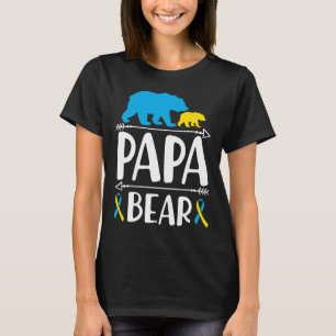 Camiseta Papai Urso Conscientização da Síndrome de Down Pai