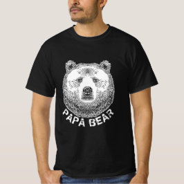 Camiseta Papai Urso, Ilustração Desenhada à Mão