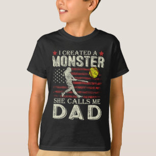 Camiseta Papai Us Flag Eu Criei Um Monstro Ela Me Chama De