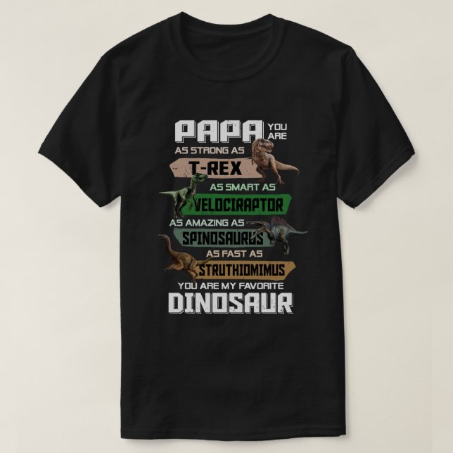 Camiseta Papai, você é meu Dia de os pais favorito do Dinos (Frente do Design)