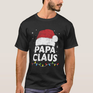 Camiseta Papai Vovô Papai Noel Luzes Família Pijama