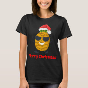 Camiseta Papais noeis Abacaxi Merry Árvore de Natal Pajama