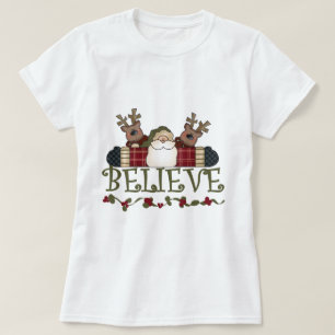 Camiseta Papais noeis acreditam em T-shirts e presentes