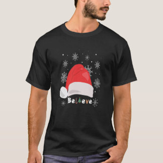 Camiseta Papais noeis Acreditam Pijamas De Natal Para Menin