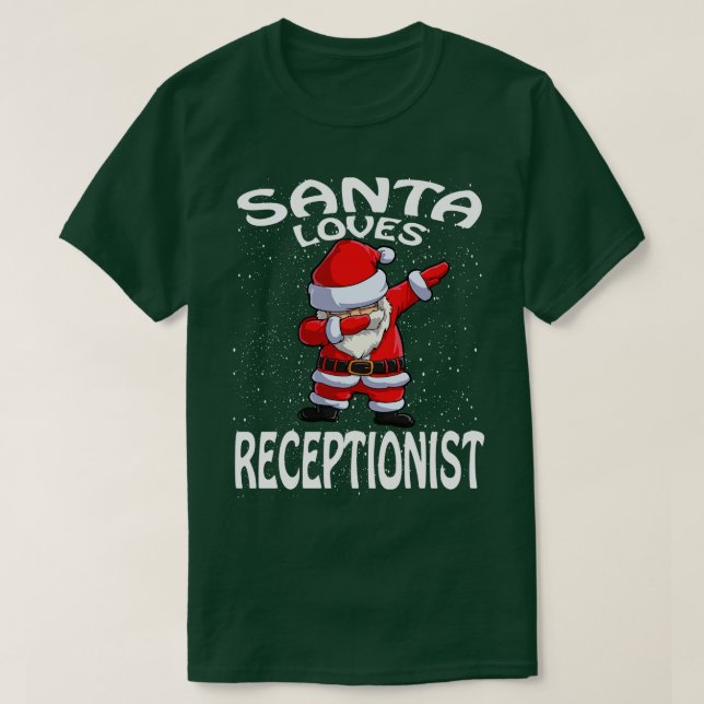 Camiseta Papais noeis adoram o Natal recepcionista (Frente do Design)